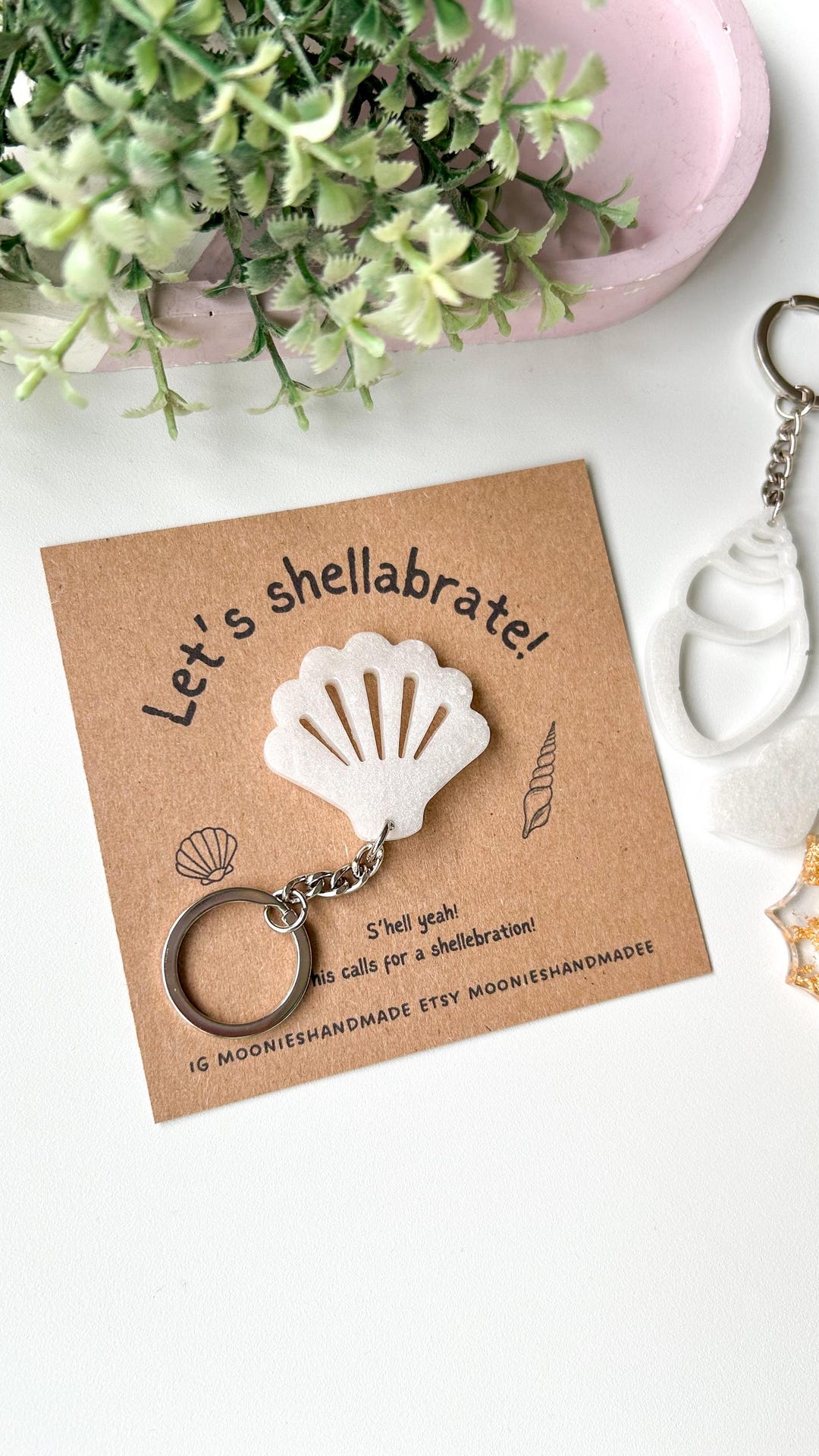 Lets Shellebrate Keychain, Shell Keychain, Well Done Gift, Celebration ...