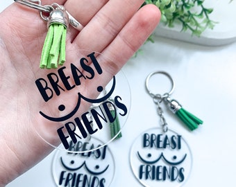 Best Friends Keyring, Breast Friend, Friend Birthday Gift For Her, Boob Treat Friend Keychain, Acrylic Keychain, Friendship Presents