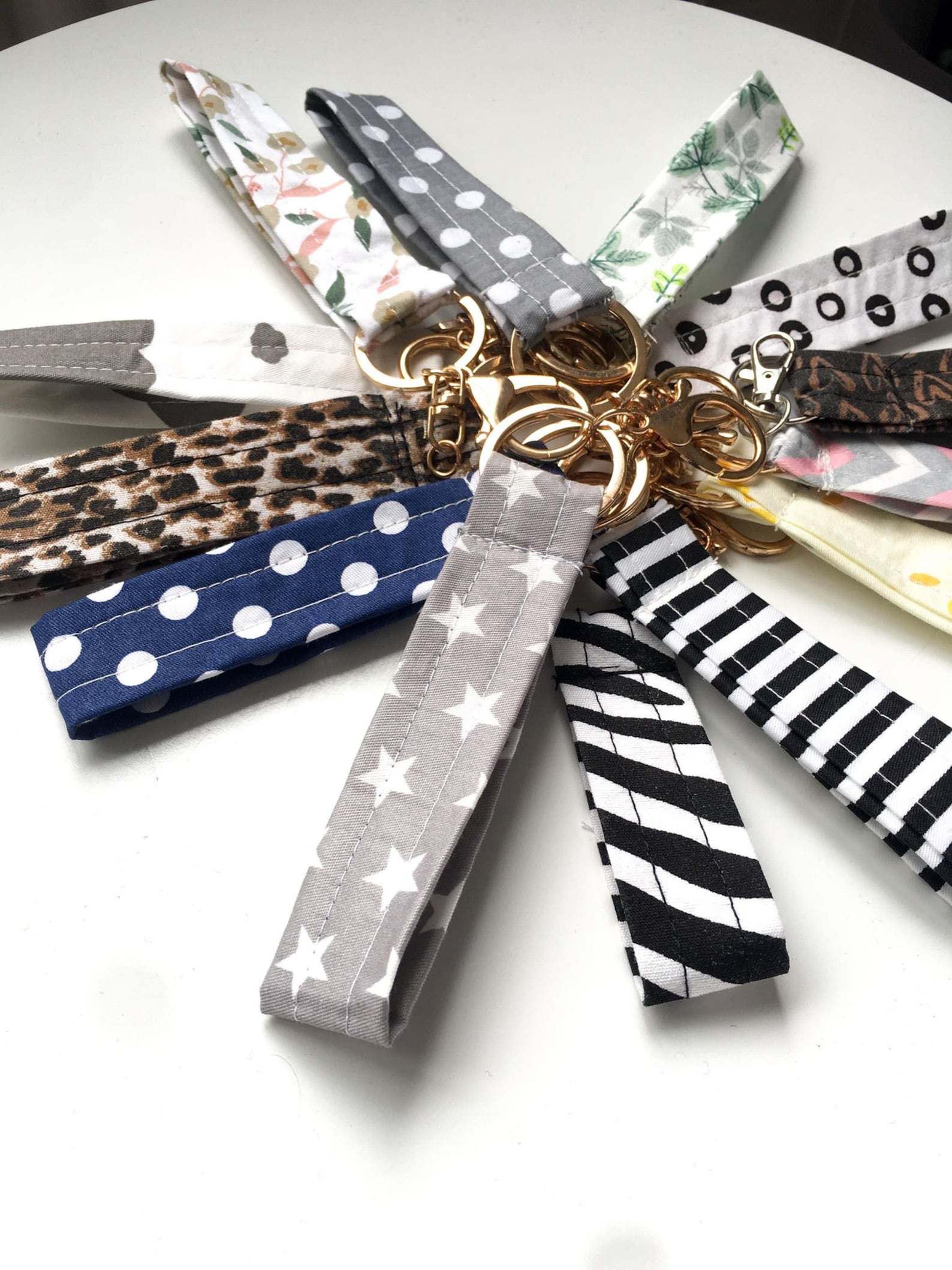 Fabric Wristlet Key Fob Keyring Hand Sewn Keychain Keyfiner Etsy UK