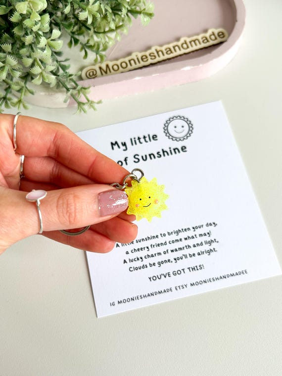 Sun Keyring, Positivity Gifts For Her, Ray Of Sunshine Card, Mental Health Gifts, I'm Here For You, Encouragement For Friend, Positive Gift