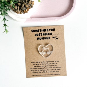 Mum Hug, Pocket Hug Token, Thinking Of You Gift,  Pick Me Up Gift, Daughter Gift From Mum, Son Gift From Mum, Mental Health Gift, From Mum