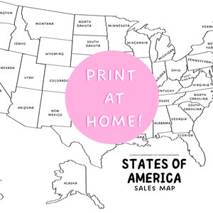 Carte des ventes aux États-Unis, carte des États-Unis imprimable, suivi des affaires, fournitures pour petites entreprises, carte de l'état des États-Unis, carte des ventes numériques aux États-Unis, carte des ventes aux États-Unis