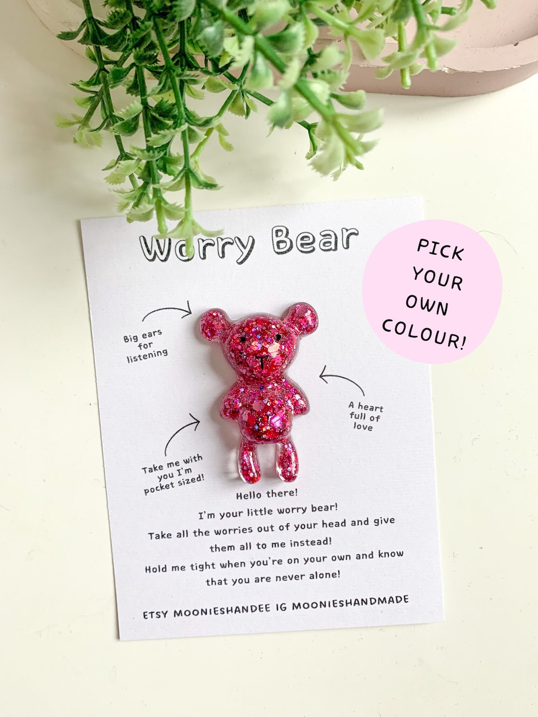 Worry Bear, Anxiety Relief Gift, Pocket Hug, Stress Relief Gift for Her