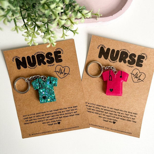 Nurse Keychain, Thank You Doctor Gift, Nurse Gifts For Women, NHS Nurse Gift, Thank You For Your Help, Thank You gift, Scrub Keyring,