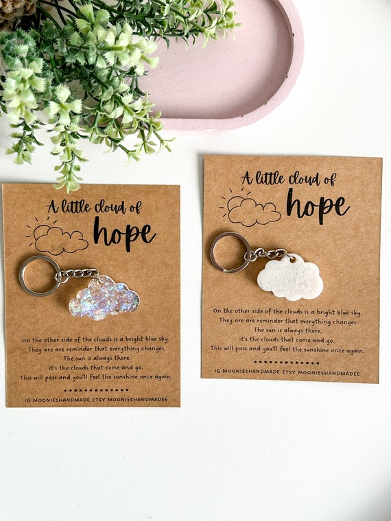 Cloud Keychain, Pick Me Up Gift, Positivity Gift, Mental Health Gift, Anxiety Gift, Positive Gifts, You Are Strong, Gifts for Friends
