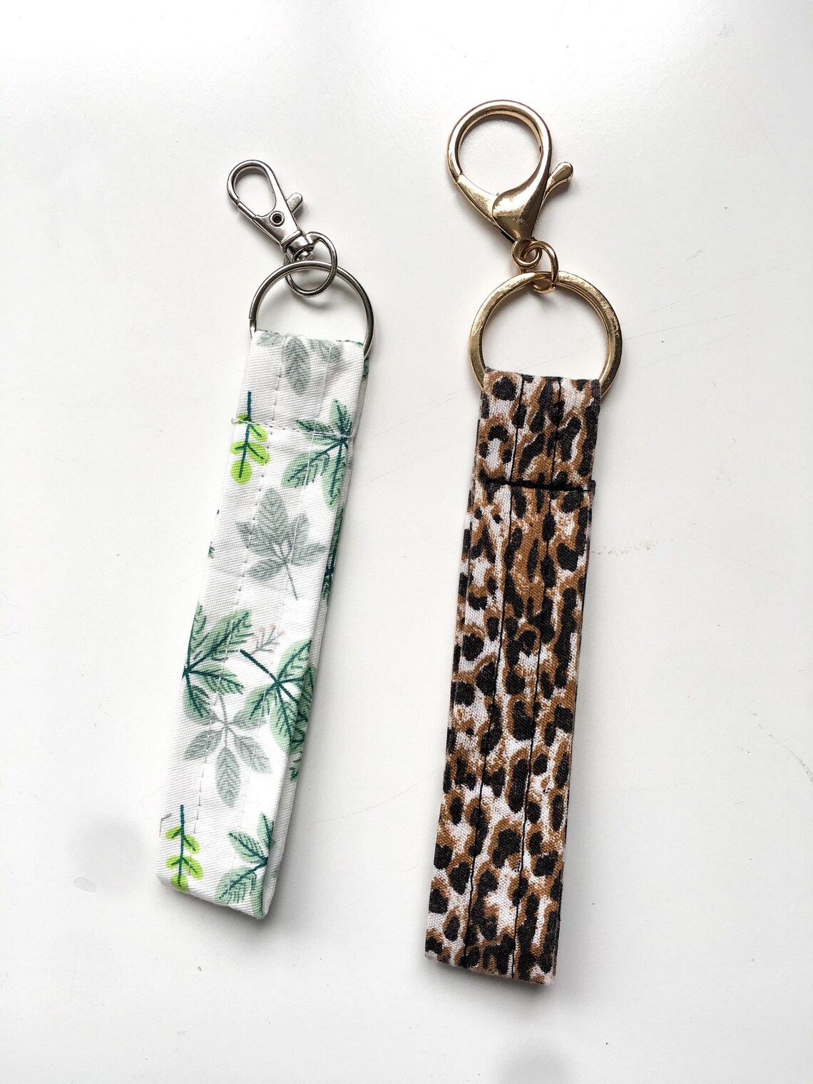 Fabric Wristlet Key Fob Keyring Hand Sewn Keychain Keyfiner Etsy