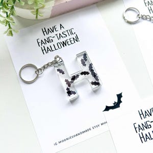 Personalized Bat Keychain: Gothic Halloween Bag Charm