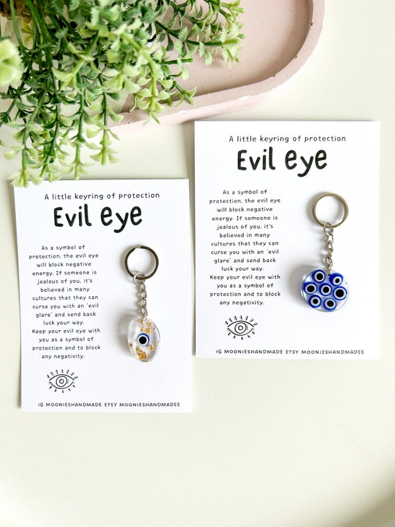 Evil Eye Keyring, Protection Keychain, Greek Evil Eye, Lucky