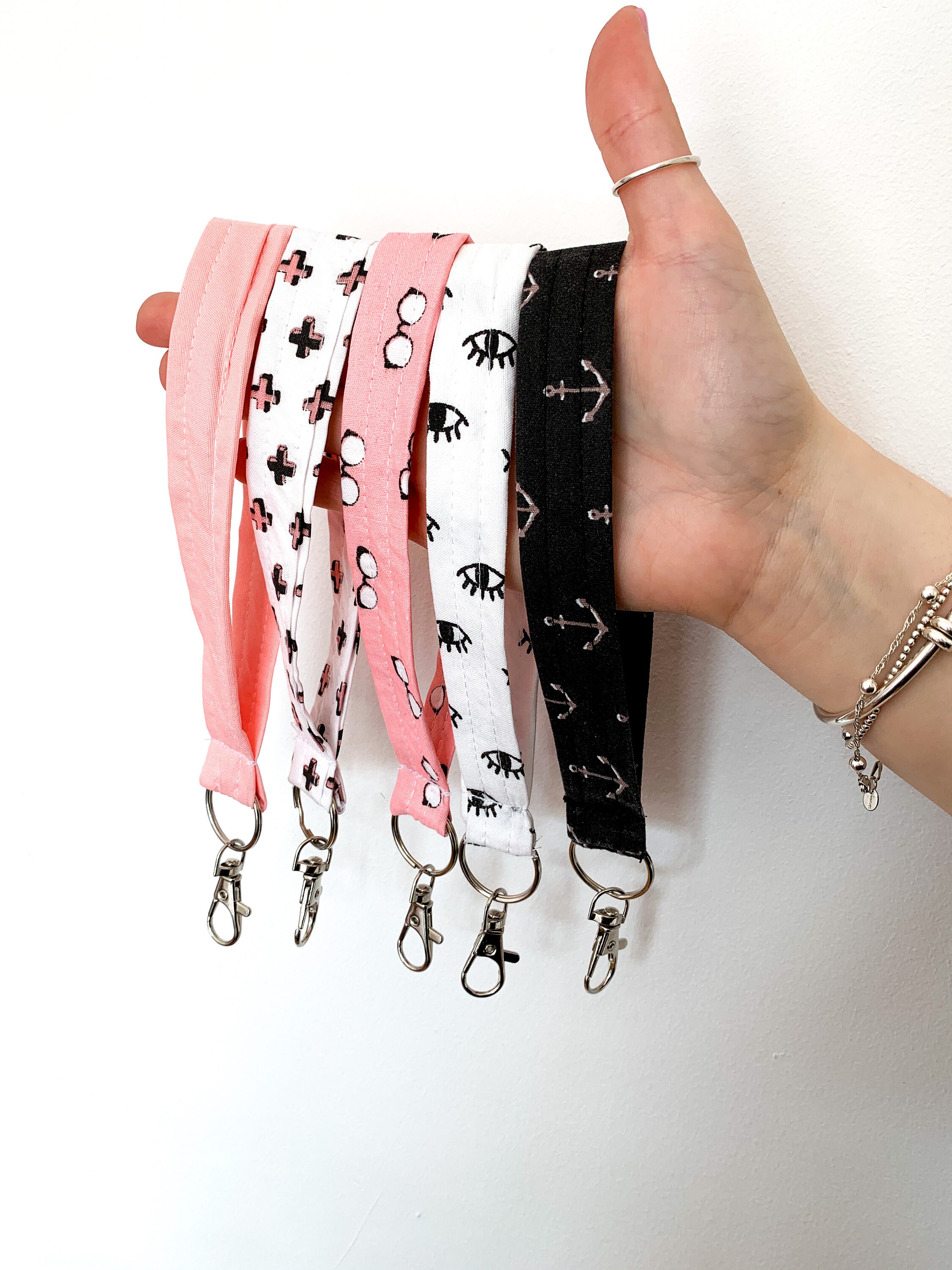 Pink Handmade Wrist Strap Keychains Fabric Keying Wrist Key Etsy UK