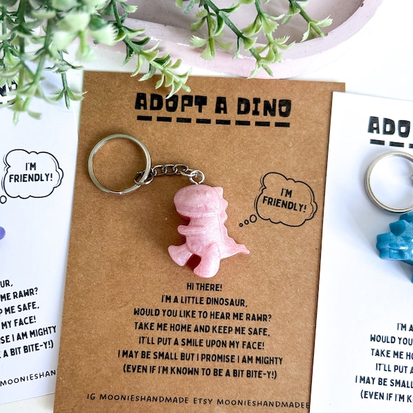 Dinosaur Keyring, Adopt A Dinosaur, Funny Keychain, Triceratops Keychain, T Rex Keychain, Iguanodon Keychain, Stegosaurus Keychain, Dino Key