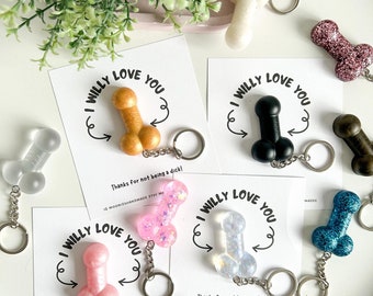 Willy Keyring, Friendship Gift For Her, Funny Birthday Gift, Rude Keyring, Thank you Friend Gift, Inappropriate Gift, Just Because Gifts,