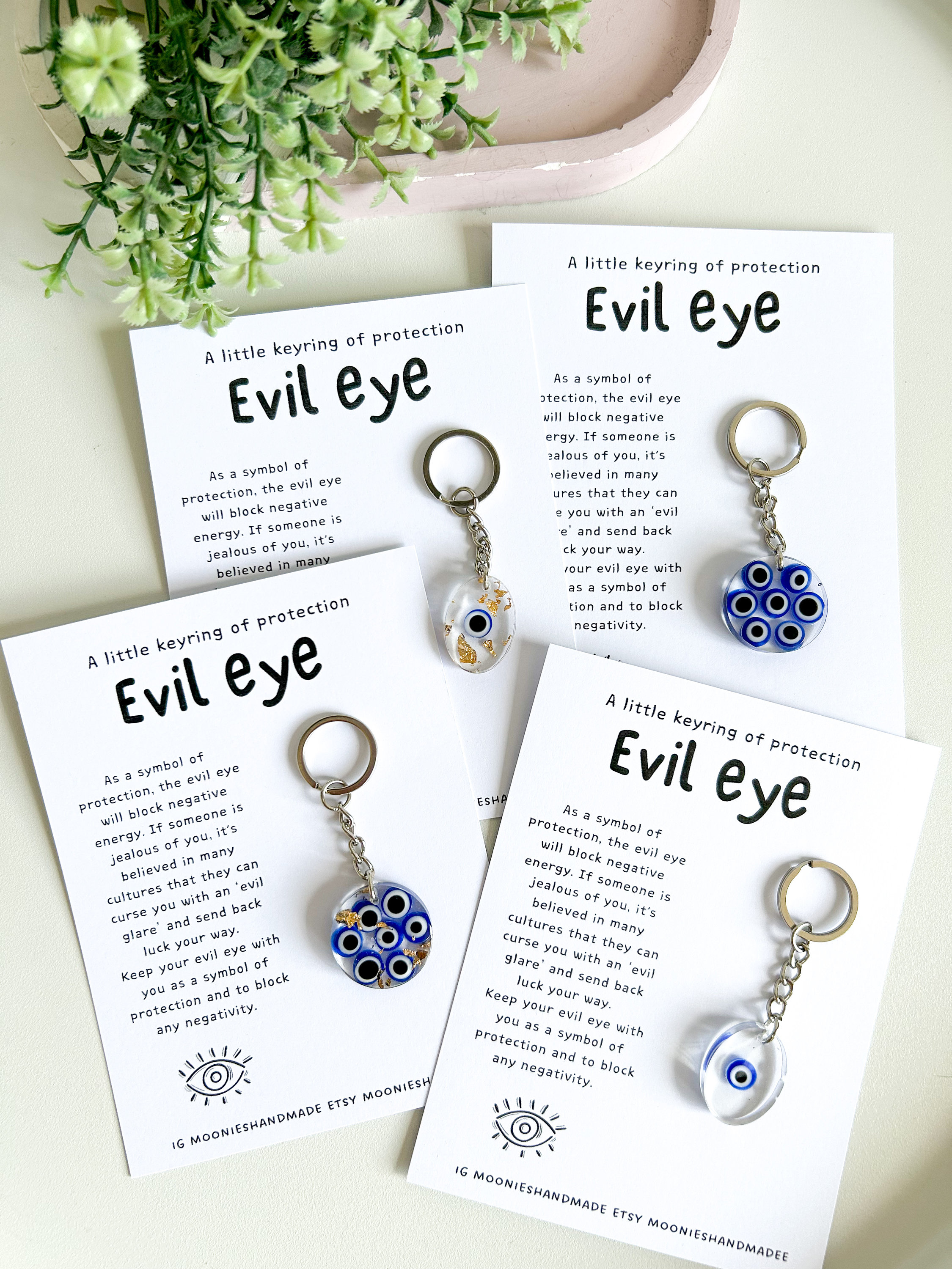 Evil Eye Keyring, Protection Keychain, Greek Evil Eye, Lucky