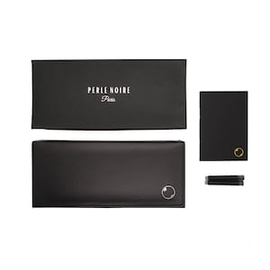 Perle Noire Estilográfica de Edición Limitada con Caja Mini Bloc de notas personalizado y recargas de tinta The Black Perle El regalo perfecto imagen 4