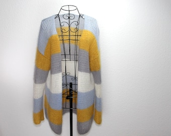 Einfache Damen‑Strickjacke stricken – lockerer Cardigan für Anfänger, PDF Strickanleitung, Deutsche Anleitung