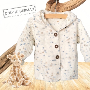 Anleitung Babyjacke mit Kapuze stricken, Strickmuster, Deutsche PDF Datei