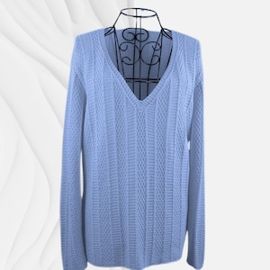 Anleitung Pullover stricken, Strickmuster Sommerpulli mit V-Ausschnitt, Deutsch PDF Datei