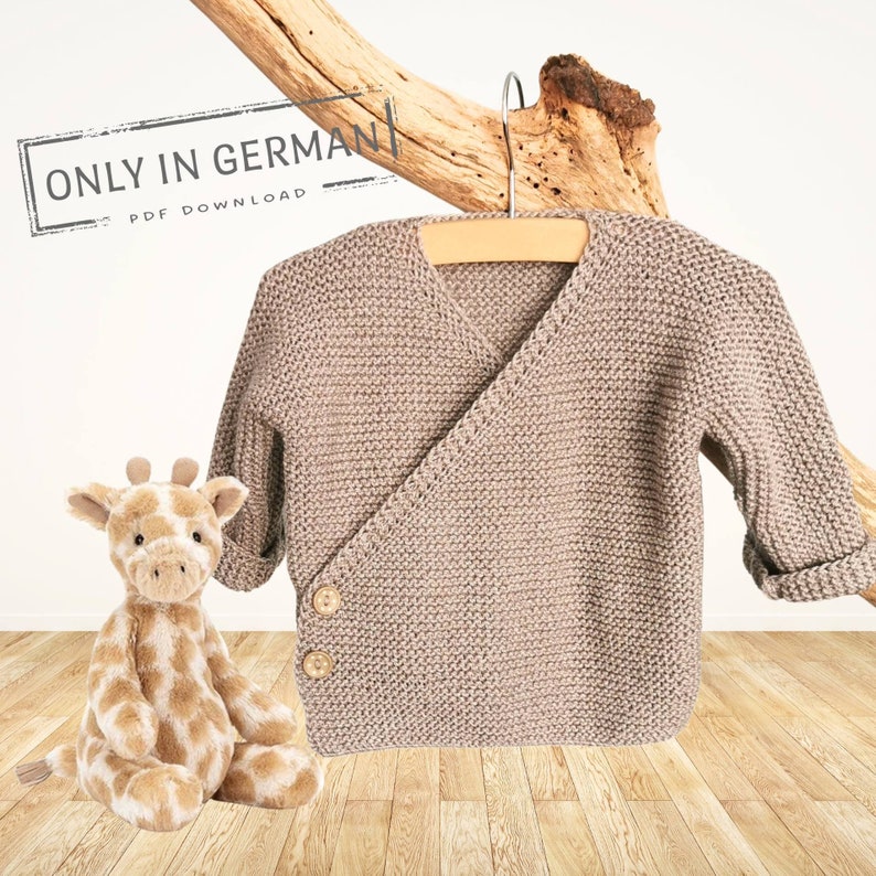 Babyjacke stricken, Wickeljacke, Anleitung, Deutsche Pdf Datei, Strickanleitung Bild 1