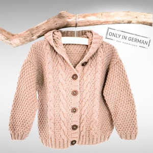 Anleitung, Strickanleitung für eine Babyjacke mit Kapuze Deutsche PDF Datei
