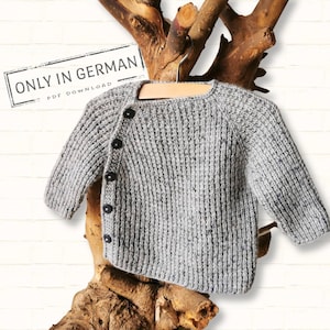 Anleitung Babyjacke stricken, Babypullover Strickanleitung, deutsche PDF Datei