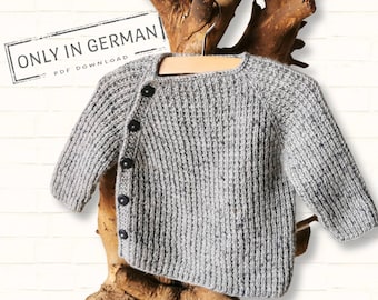 Anleitung Babyjacke stricken, Babypullover Strickanleitung, deutsche PDF Datei