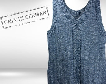 Anleitung Top stricken, Strickanleitung Sommerpulli, Deutsche PDF download