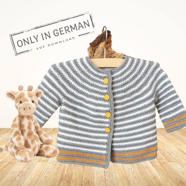 Babyjacke stricken, Anleitung für eine Babystrickjacke, Deutsche PDF Datei