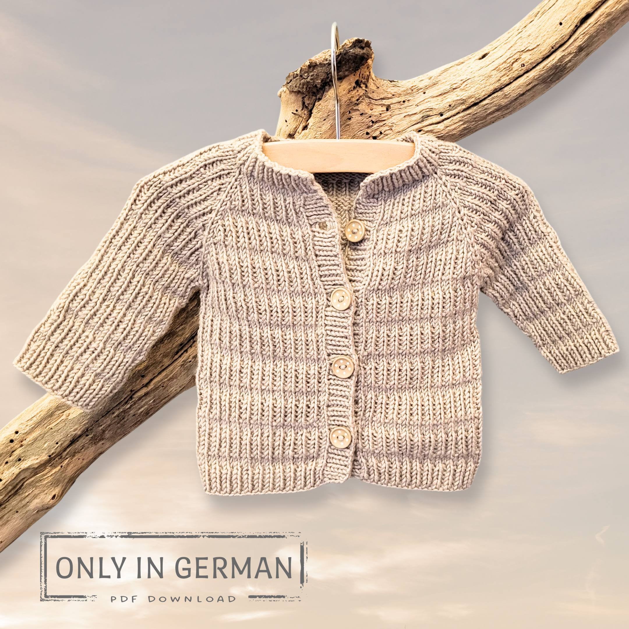 Raglan Stricken Babyjacken Gr 62 Anleitung 129/1, Babypullover Aus