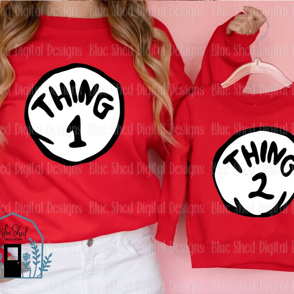 Thing 1 and Thing 2 Thing one and Thing two  PNG file, digital download for sublimation or dtf direct to film transfers