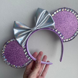 Disney 100 Purple Glitter Mickey Ear Headband