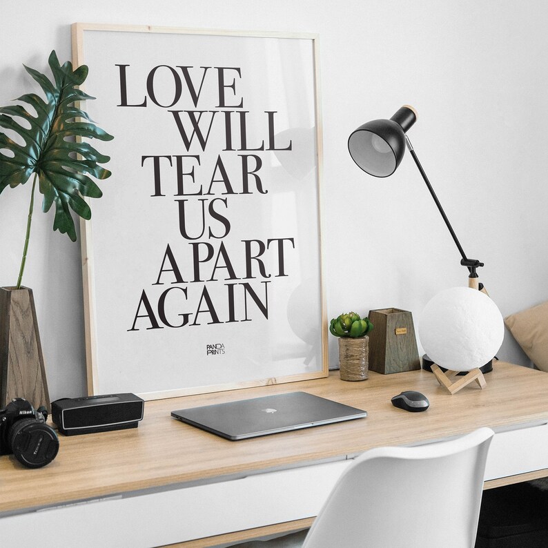 Unframed Indie Rock Art Lyrics Print LWTUA A1 A2 A3 A4 A5 Ian Curtis Joy Division Love Will Tear Us Apart Gig Poster