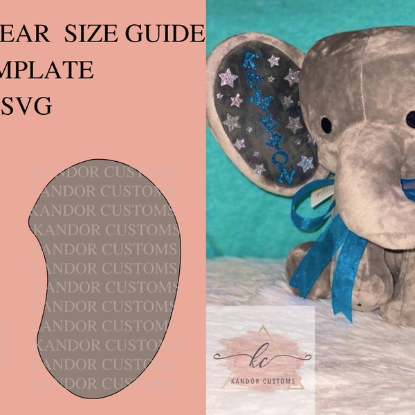 Humphrey The Elephant Ear Size Guides, Elephant Size Guide For Birth Statistics, Elephant Ear SVG, Size Guide, SVG