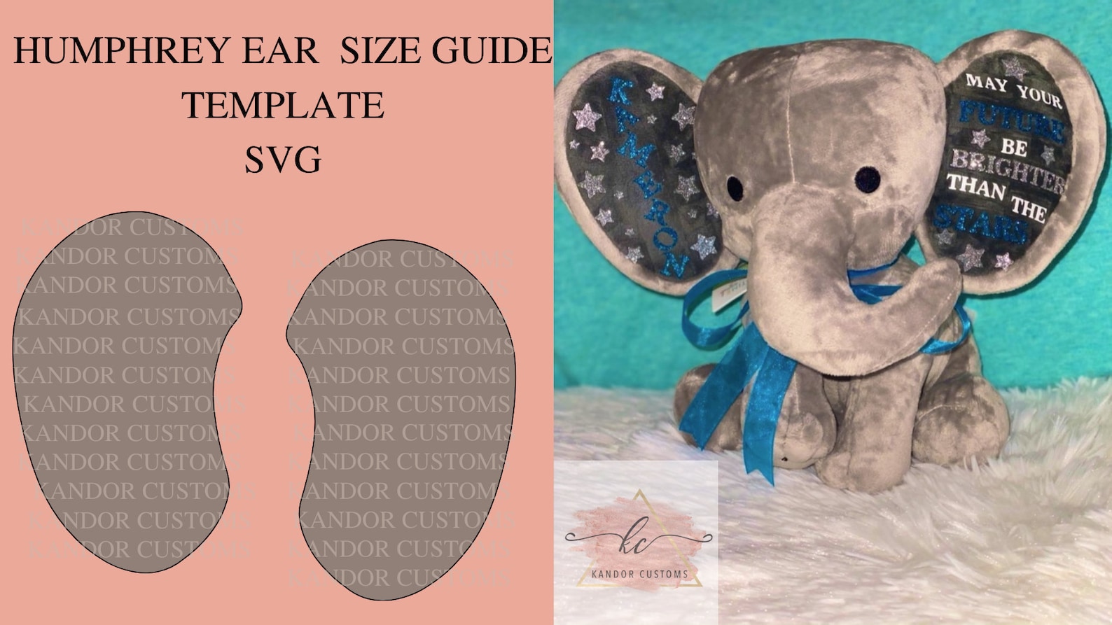 Humphrey the Elephant Ear Size Guides, Elephant Size Guide for Birth
