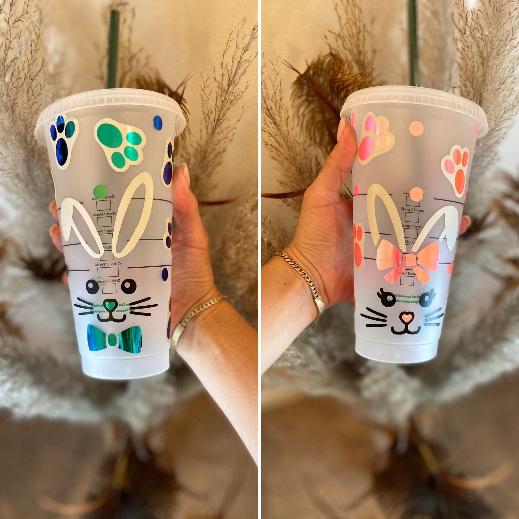 Bunny costume Starbucks cup Bunny Cup Starbucks Cup Etsy