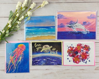 Multipack - x5 cards with envelopes - Original Art - Blank inside