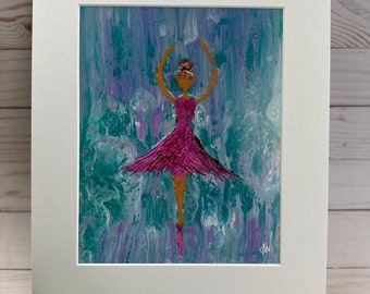 Ballerina Giclee Print - Matted to 11x14 - original artwork