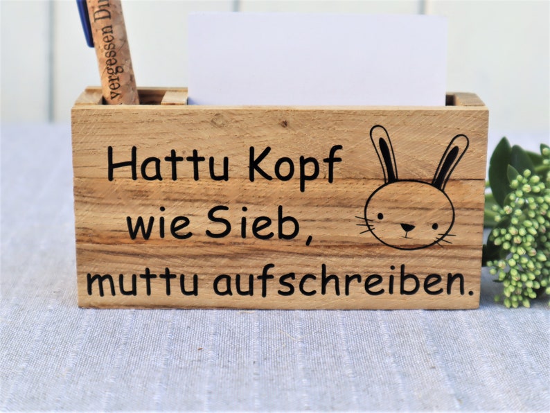 Geschenk Idee mit graviertem Kuli und Notizzettelhalter Bild 3