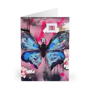 Lebendige Schmetterlings-Grußkarten (5er-Pack) | Bunte Grußkarten für Geburtstage, Jubiläen, Besondere Anlässe, Kunstliebhaber, Briefumschläge, Briefe, Briefe, Briefpapier,