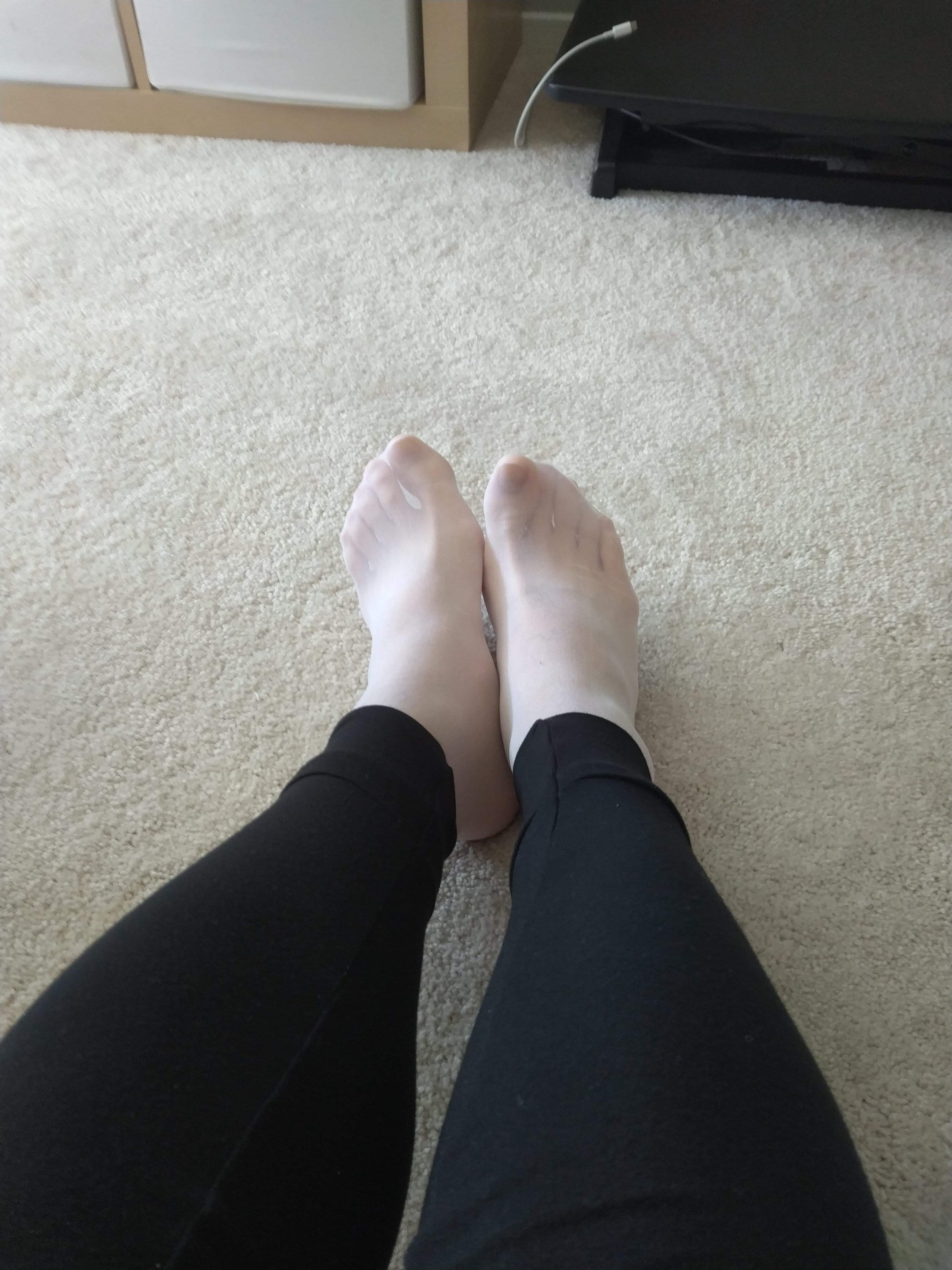 Pictures of my feet in sheer white nylon socks Etsy