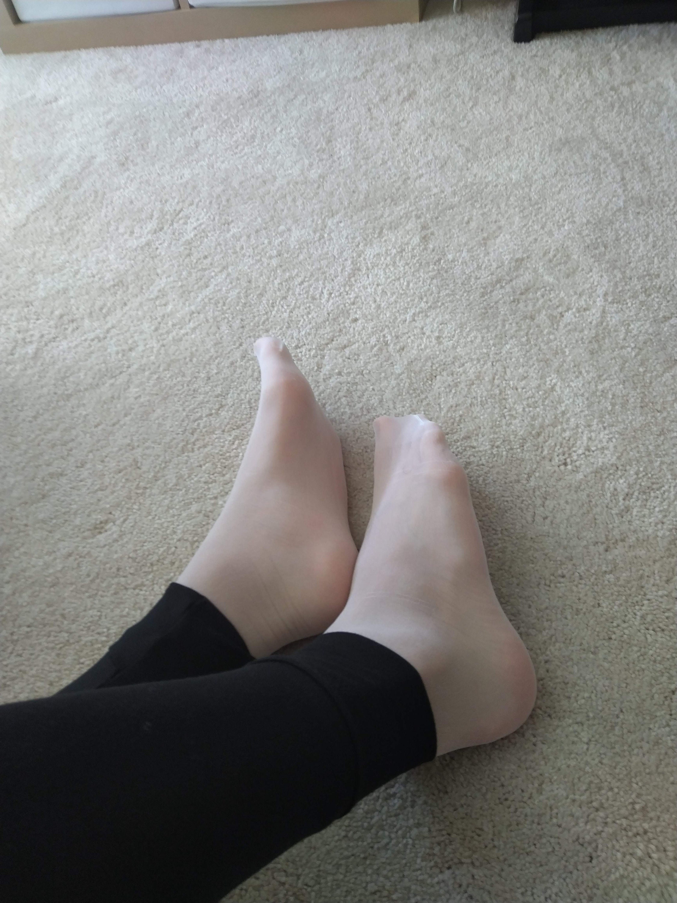Pictures of my feet in sheer white nylon socks Etsy