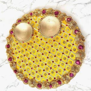 Mendhi thaal, Mehndi thali, Maiyon thaal, Rasam tray , Gota, Mehndi tray