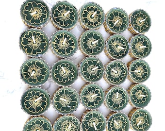 25 Mehndi Tea Lights, Mehndi thaal, Mehndi decor, Mehndi favor, Haldi decor, Diwali