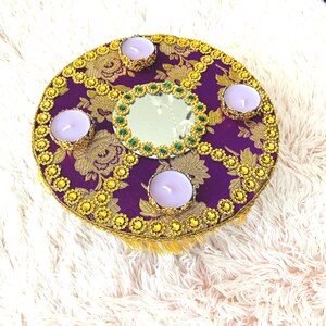 Mehndi mirror thaal, Mehndi tray, Nikkah thaal,Nikkah tray, Pooja thaal , Pooja tray, Haldi thaal, Mehndi decorations, Haldi decorations