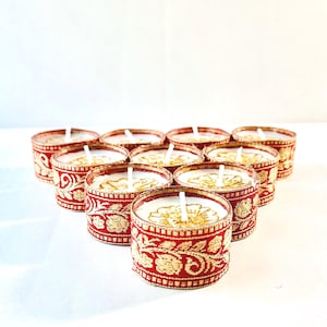 10 Mehndi candles mega tea light/  mehndi tea lights/diwali tea lights/henna candles/ favors/ mehndi decor