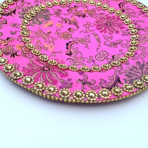 Mehndi tray,Mehndi thaal, Pooja tray, Pooja thaal, henna thaal, Haldi thaal image 4