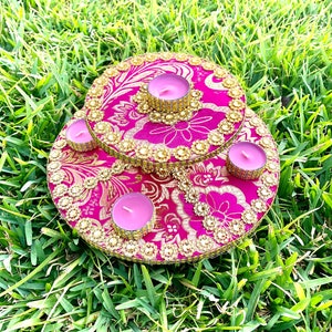 2 Tiered Mehndi Thaal/ tray, Pooja thaal/tray
