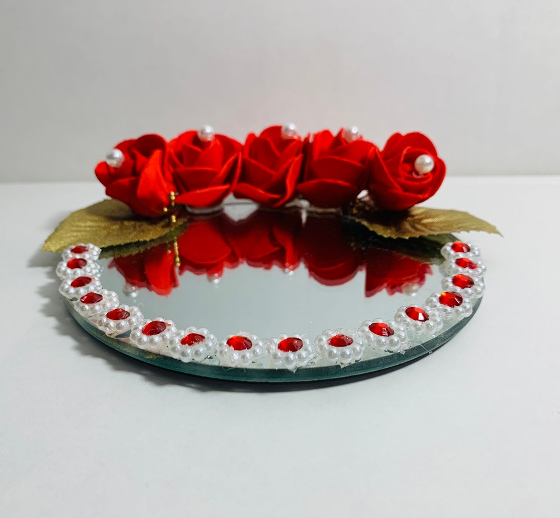 Mehndi Mirror Candle Tray/ Wedding Ring Tray Etsy