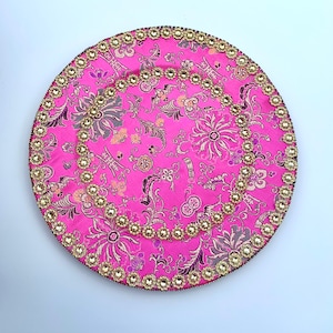 Mehndi tray,Mehndi thaal, Pooja tray, Pooja thaal, henna thaal, Haldi thaal image 1