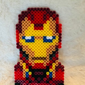 Iron man perler art hama rave kandi edm edc plur bead fuse melty marvel  avengers