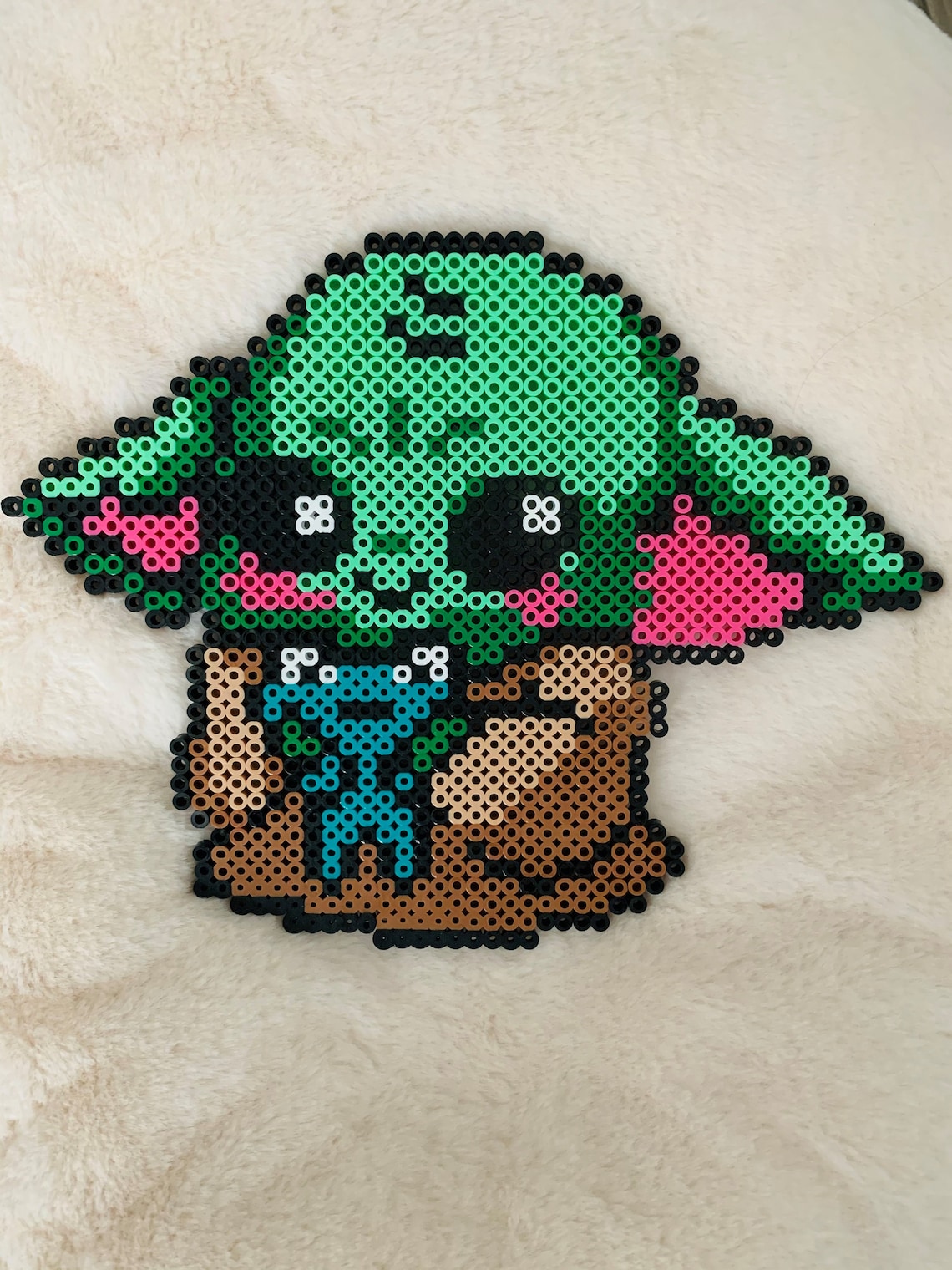 Grogu And Mando Perler Crafts Hama Beads Kawaii Perler Bead Art