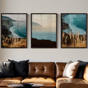 Big Sur Set of 3 Large Framed or Unframed Photography Prints, California Coast Art